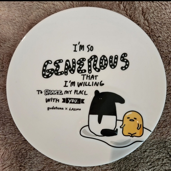 Gudetama x Laimo Ceramic Plates Fork Spoon set - Picture 2 of 4